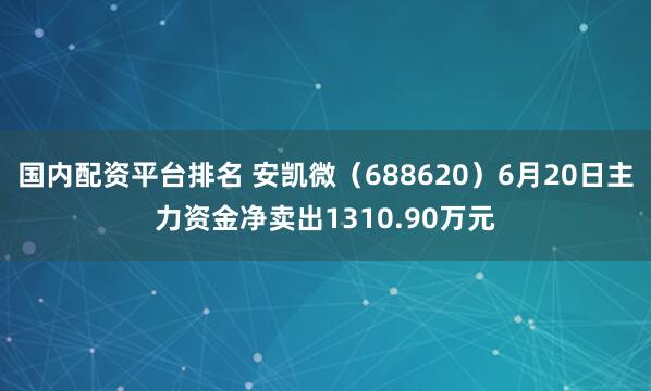 国内配资平台排名 安凯微（688620）6月20日主力资金净卖出1310.90万元